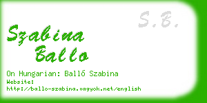 szabina ballo business card