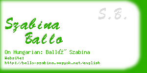 szabina ballo business card